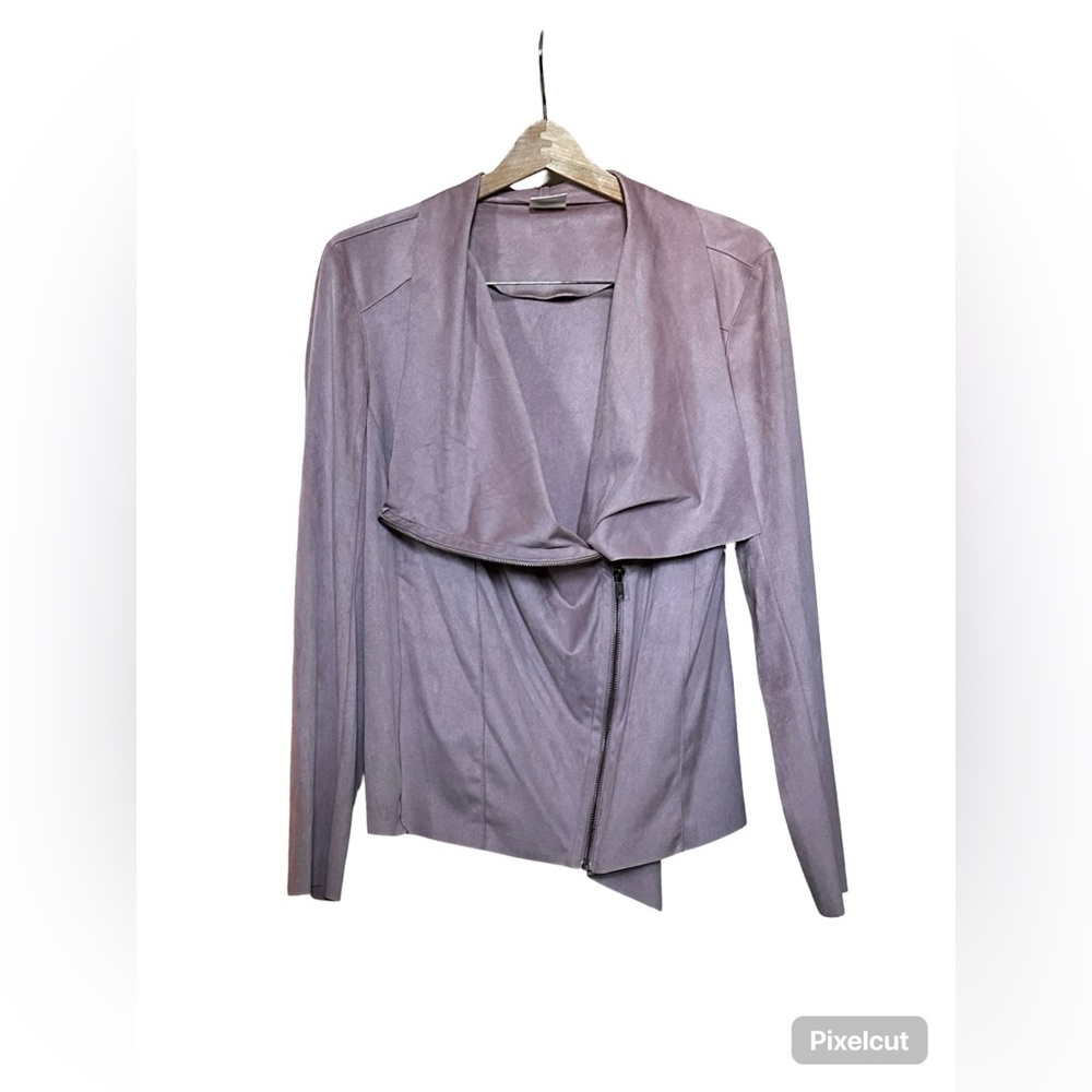 MOTE Asymmetrical Zip-Front Jacket Lightweight Dusty Pink Women’s Large.